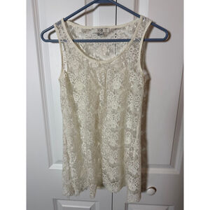 XXI Cream Lace Tank Top S